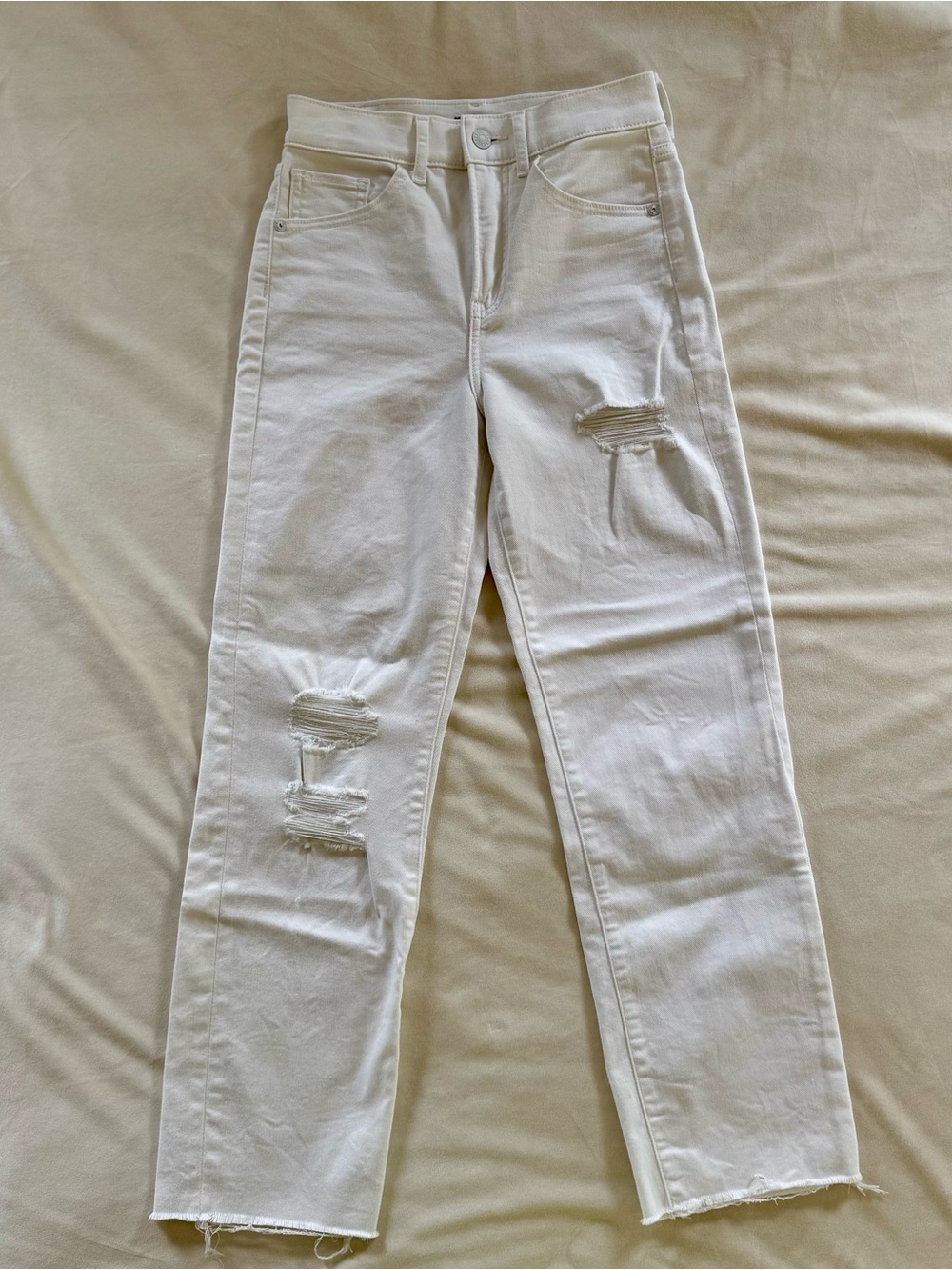 Express Straight Ankle High-Rise Women’s White Jeans